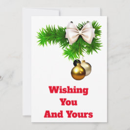 Tarjeta de Navidades Holly and Ornaments