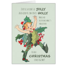 Tarjeta de navidades Holly child Elizabeth Gordon 