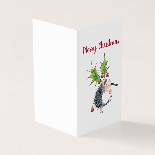 Tarjeta de Navidades Holly Hedgehog (Exterior)
