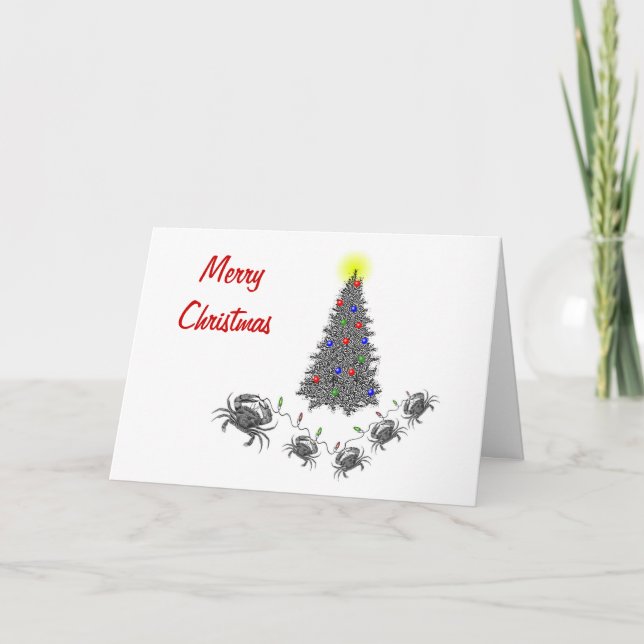 Tarjeta de Navidades horizontales de cáncer con te (Anverso)