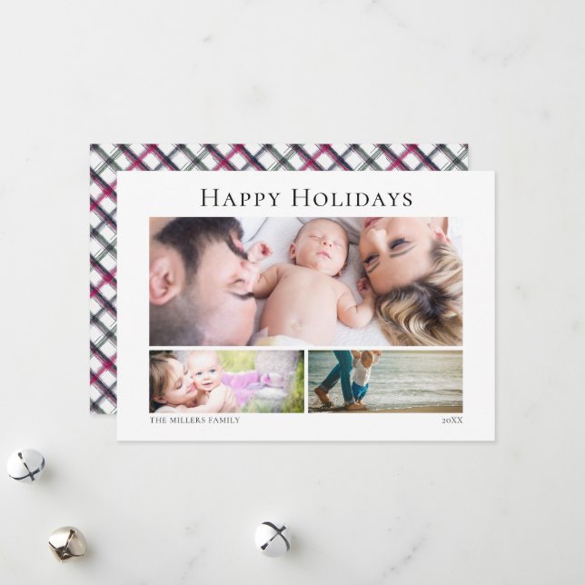 Tarjeta de Navidades horizontales de la cuadrícula (Anverso/Reverso In Situ)