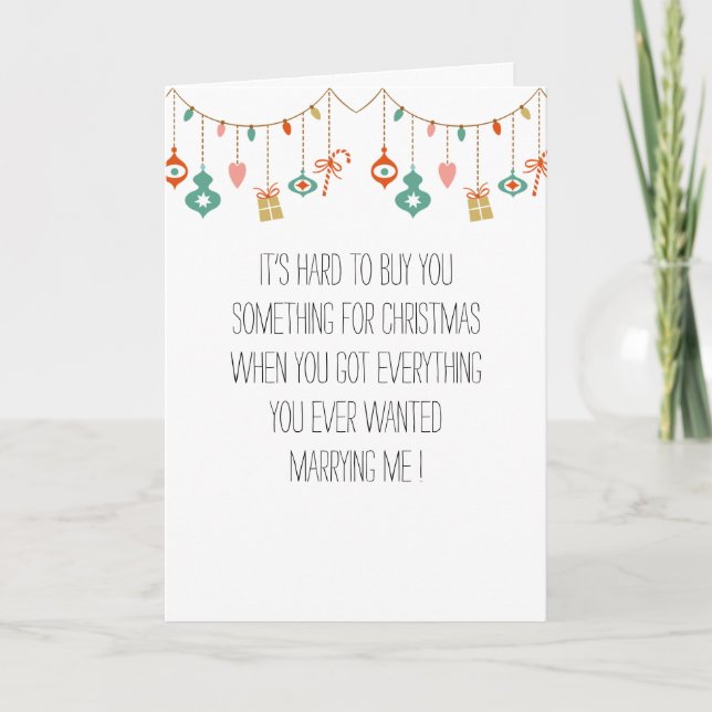 Tarjeta de Navidades humorísticos de marido/mujer (Anverso)