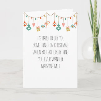 Tarjeta de Navidades humorísticos de marido/mujer