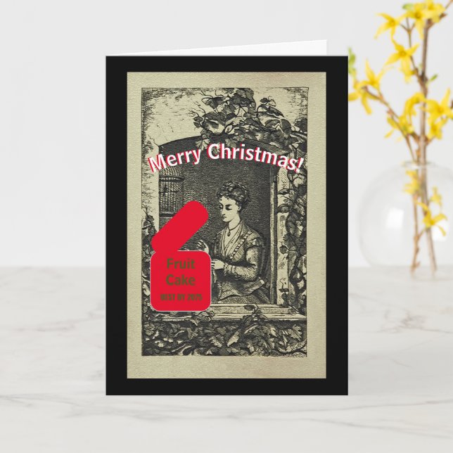 TARJETA DE NAVIDADES HUMORÍSTICOS/FRUITCAKE (flor amarilla)