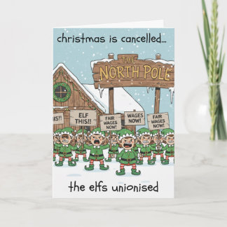 Tarjeta de Navidades humorísticos - Huelga del Sin