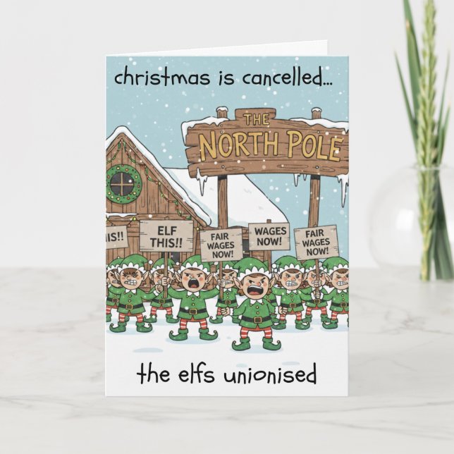 Tarjeta de Navidades humorísticos - Huelga del Sin (Anverso)