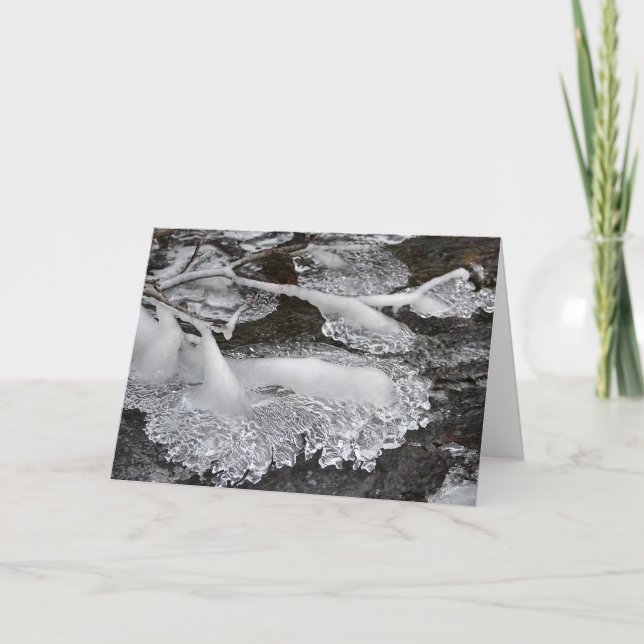 Tarjeta de Navidades Icy Lace con saludo interno (Anverso)