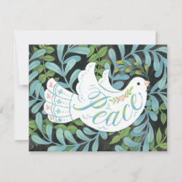 Tarjeta de Navidades ilustrados de Peace Dove