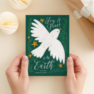 Tarjeta de Navidades ilustrados de Peace Dove