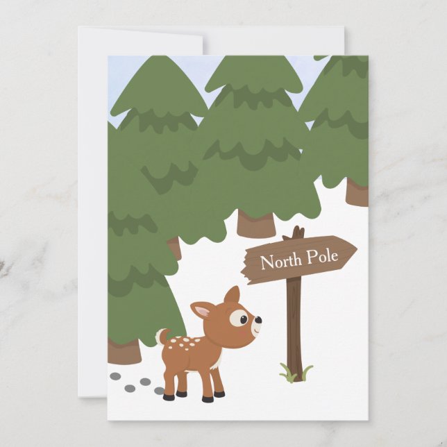 Tarjeta de Navidades ilustrados del Polo Norte (Anverso)