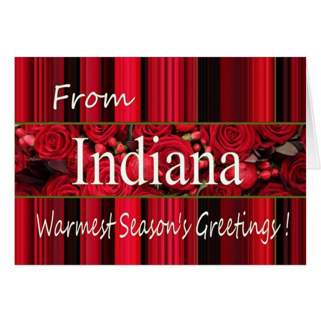 Tarjeta de Navidades Indiana, específica del estad (Anverso (Horizontal))