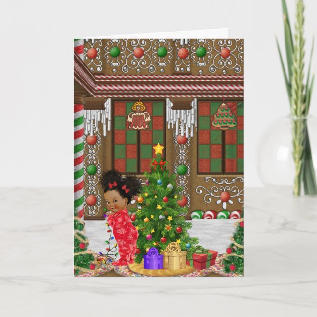 Tarjeta de Navidades infantiles afroamericanos (Anverso)