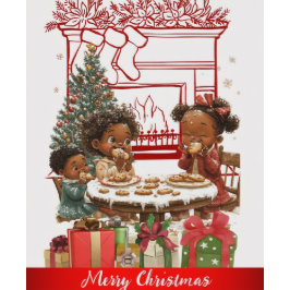 Tarjeta de Navidades infantiles afroamericanos