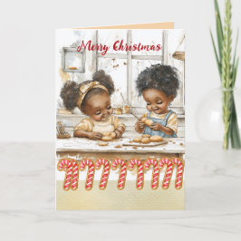 Tarjeta de Navidades infantiles afroamericanos