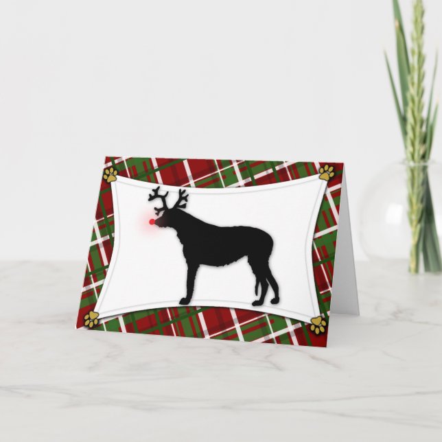 Tarjeta de Navidades irlandeses de renos Wolfhound (Anverso)