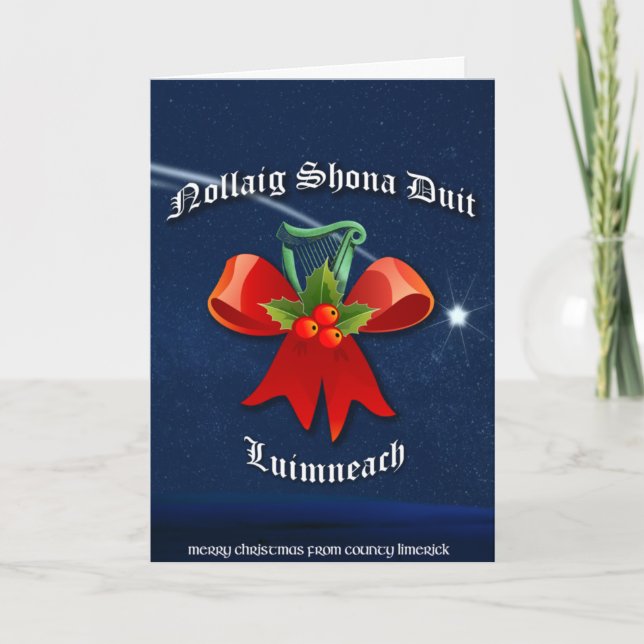 Tarjeta de Navidades irlandeses Limerick - Nollaig (Anverso)