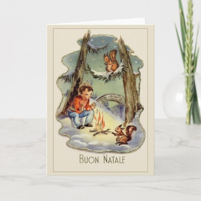 Tarjeta de Navidades italianos de época (Anverso)