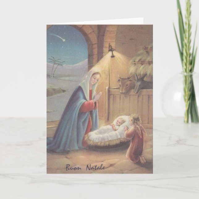 Tarjeta de Navidades italianos de la religión vint (Anverso)