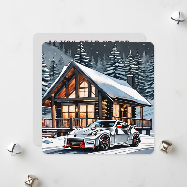 Tarjeta de Navidades JDM blanco de invierno (Anverso/Reverso In Situ)