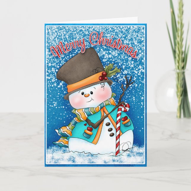 Tarjeta de Navidades Joe Frost Snowman (Anverso)