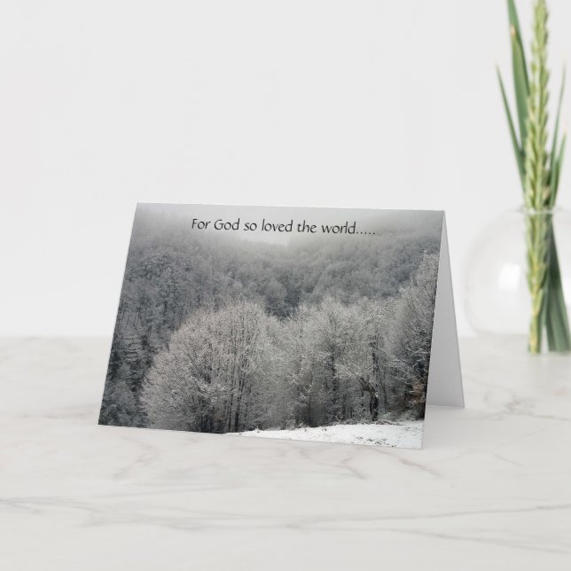 Tarjeta de Navidades John 3:16 Icy Frost (Anverso)