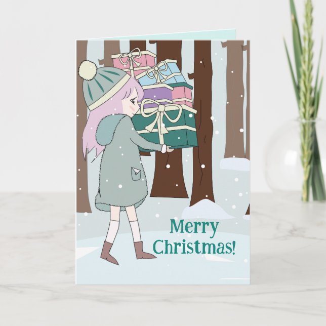 TARJETA DE NAVIDADES JÓVENES CHICAS (Anverso)
