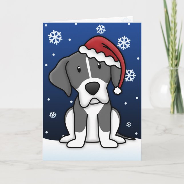 Tarjeta de Navidades Kawaii Mantle Great Dane (Anverso)