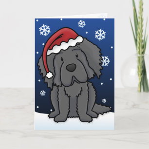 Tarjeta de Navidades Kawaii Newfoundland
