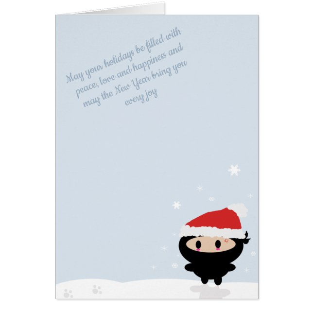 Tarjeta de Navidades Kawaii Ninja (Frente)