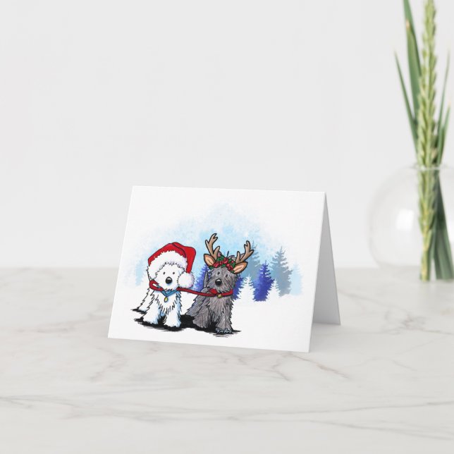 Tarjeta de Navidades KiniArt Walking Buddies (Anverso)