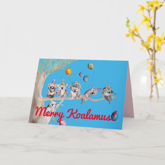 Tarjeta de Navidades Koala Tarjeta para Niños Koal (flor amarilla)