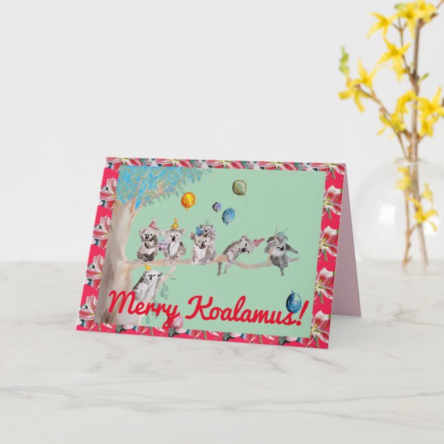 Tarjeta de Navidades Koala Tarjeta para Niños Koal (flor amarilla)