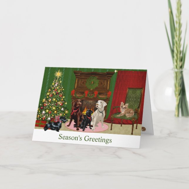 Tarjeta de Navidades Labrador Retriever (Anverso)