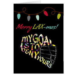 Tarjeta de Navidades Lacrosse Goalie, tarjeta de v