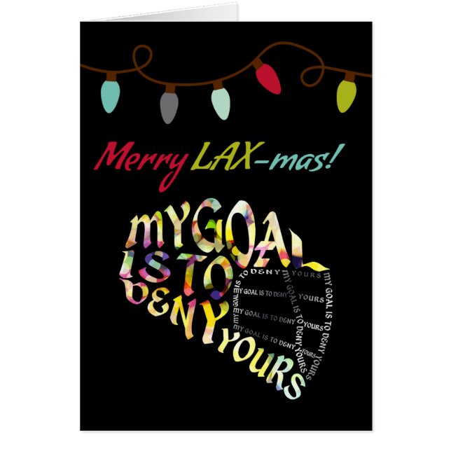 Tarjeta de Navidades Lacrosse Goalie, tarjeta de v (Frente)