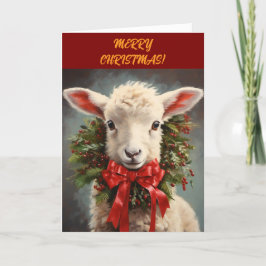 TARJETA DE NAVIDADES LAMB n WREATH