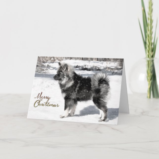 Tarjeta de Navidades Lapphund finlandesa (Anverso)
