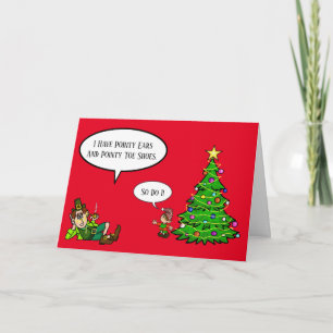 Tarjeta de Navidades Leprechaun vs. Elf