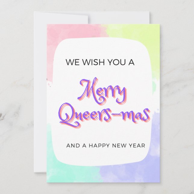 Tarjeta de Navidades LGBTQ+ para homosexuales (Anverso)