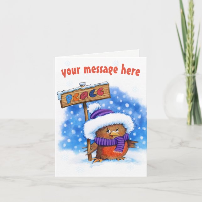Tarjeta de navidades lindos de Robin de la Paz (Anverso)