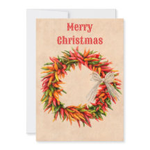 Tarjeta de Navidades Llanos Ristra del Suroeste de