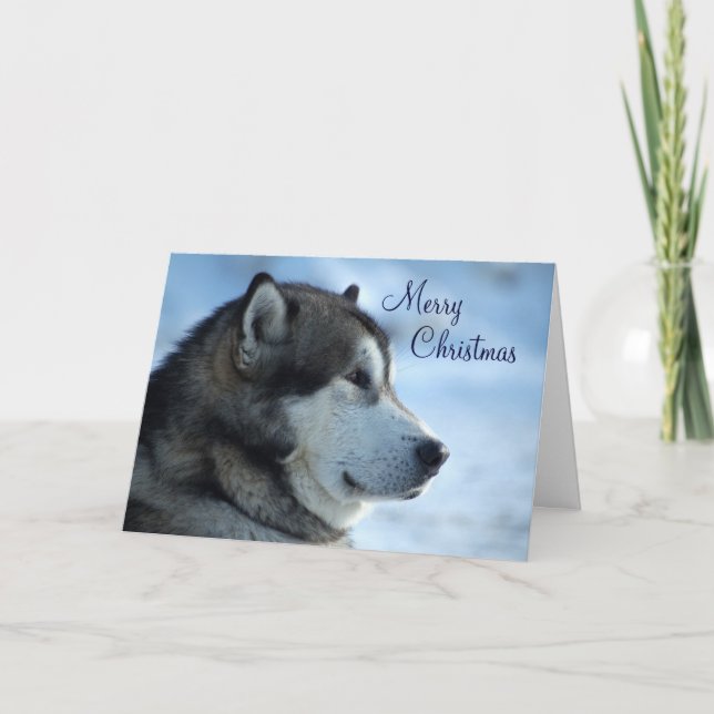 Tarjeta de Navidades lobo - Feliz Navidad (Anverso)