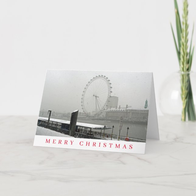 Tarjeta de Navidades "London Eye" en invierno (Anverso)