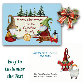 Tarjeta de Navidades Lumberjack Gnomes