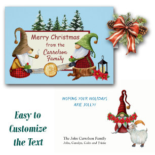Tarjeta de Navidades Lumberjack Gnomes