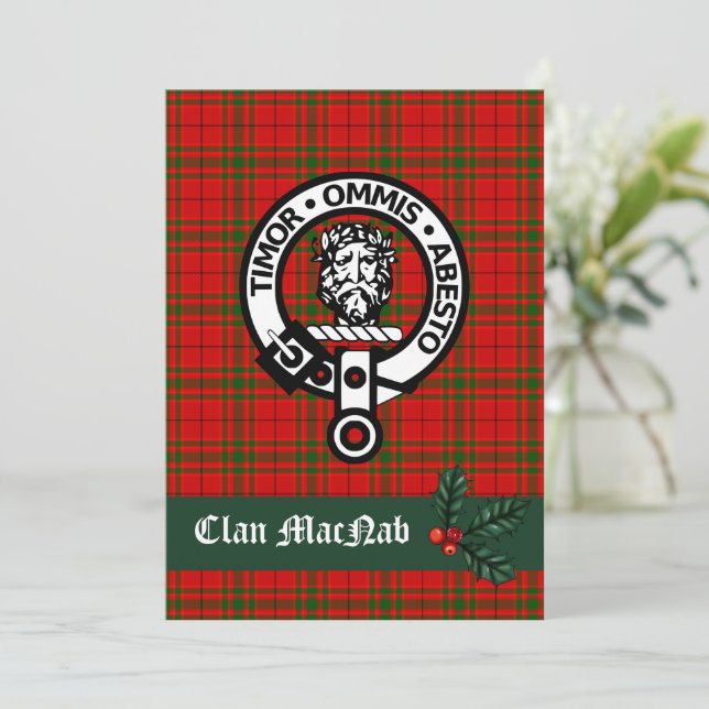 Tarjeta de Navidades MacNab del clan escocés (Anverso de pie)