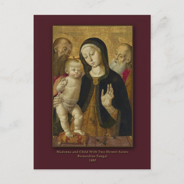 Tarjeta de Navidades Madonna and Child B. Fungai (Anverso)