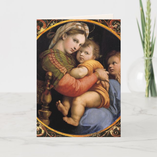 Tarjeta de Navidades Madonna della sedia (Anverso)