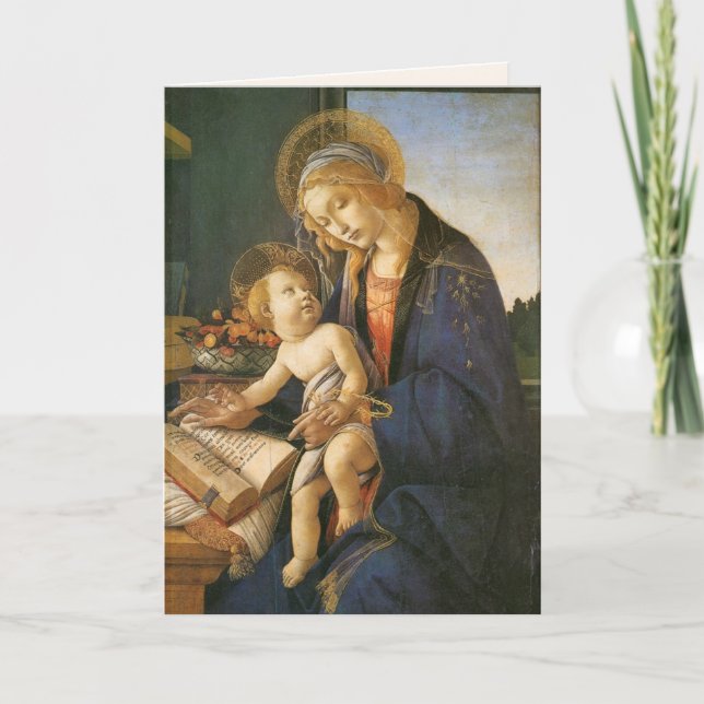 Tarjeta de Navidades Madonna y Child Botticelli (Anverso)