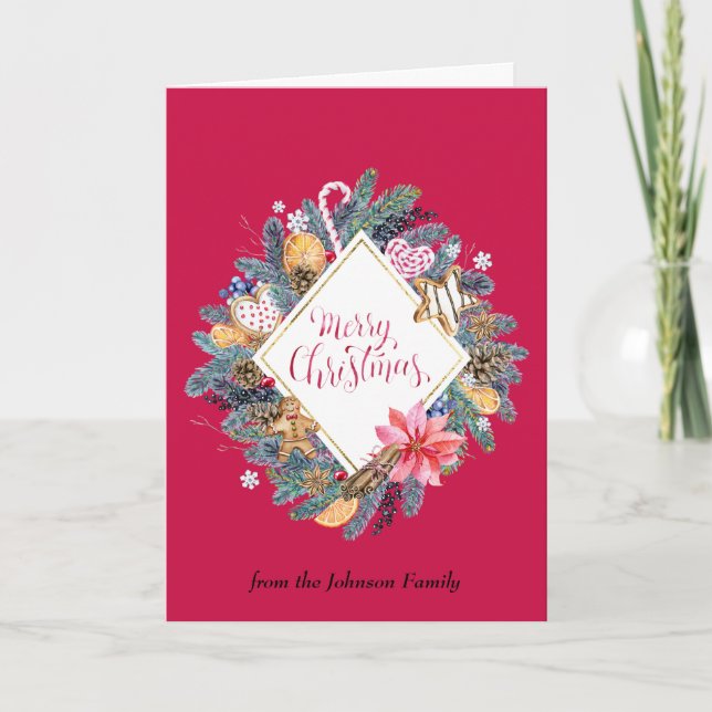 Tarjeta de Navidades mágicos acogedores y acogedor (Anverso)